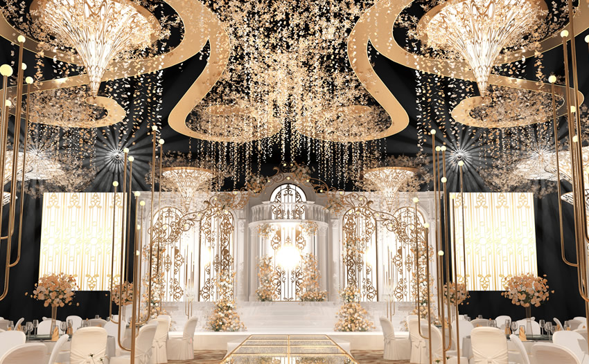 高密花木兰喜事汇金色大厅效果展示